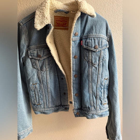 Levi's Jackets & Blazers - Levi's Light Blue Denim Jacket with Cream Sherpa Lining